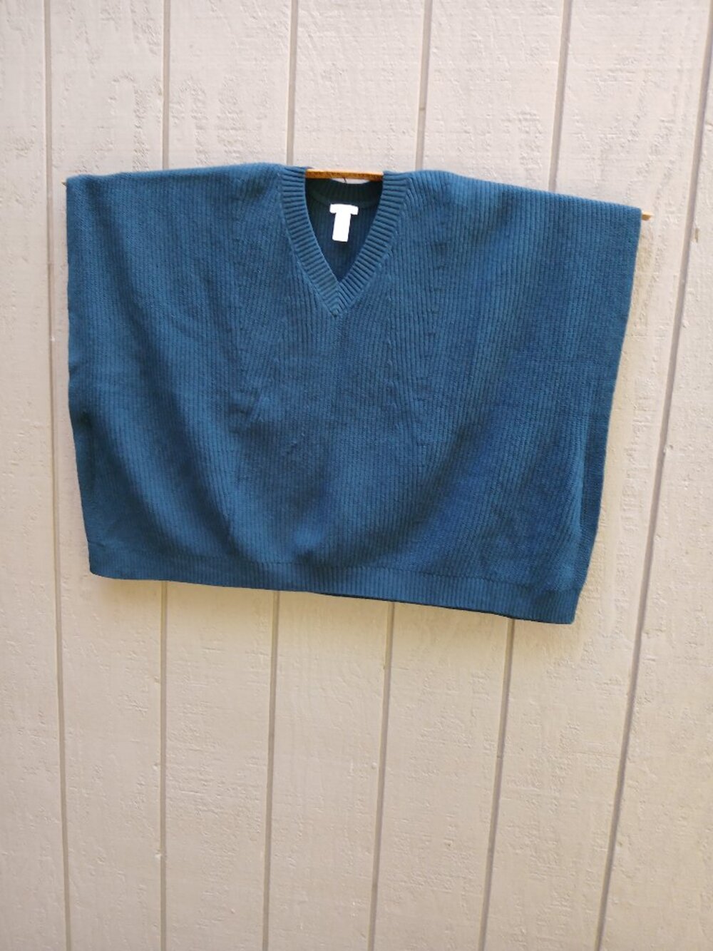 J Jill Poncho Sweater XL- 3X Emerald Green V Neck Knit